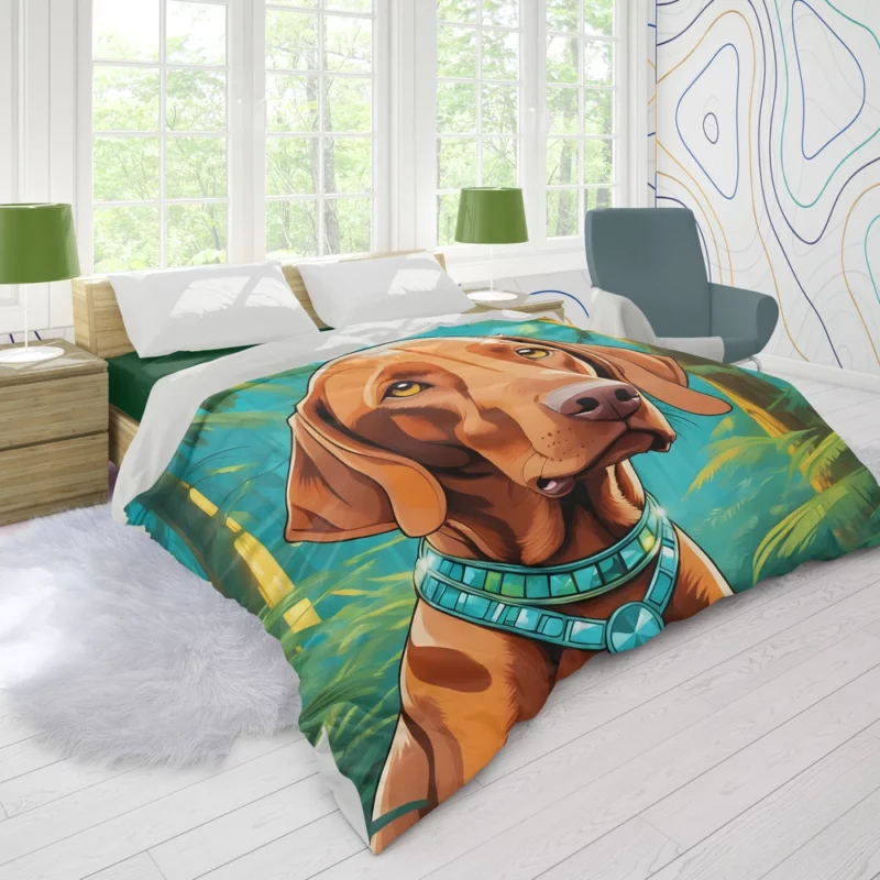 Smart and Loyal Vizsla Dog Duvet Cover