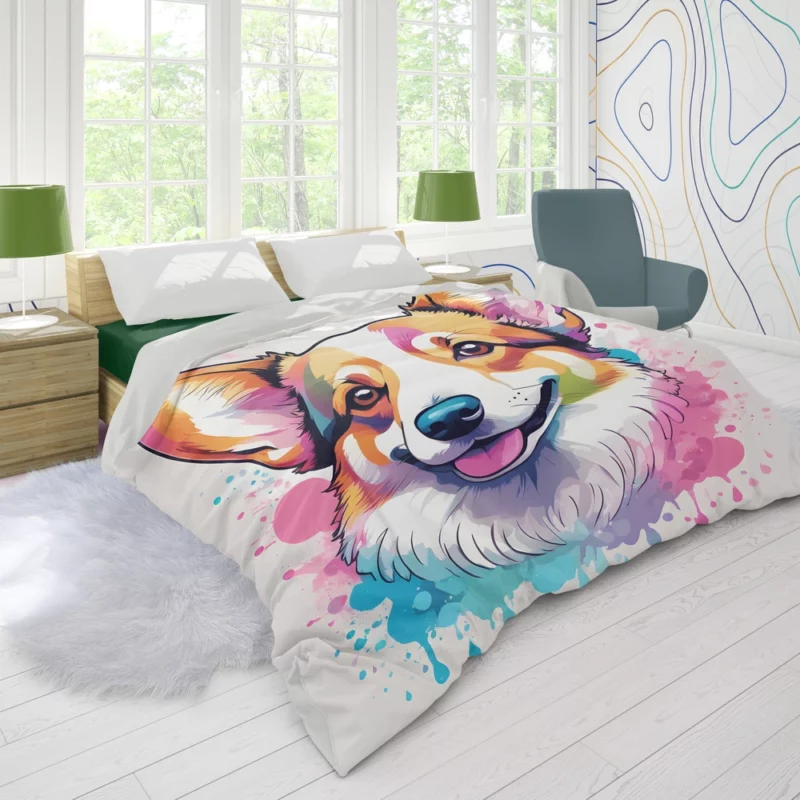 Smart and Loyal Welsh Corgi Duo Duvet Cover