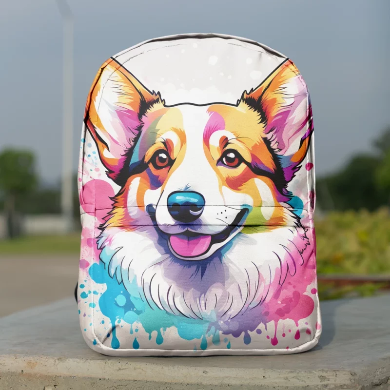 Smart and Loyal Welsh Corgi Duo Minimalist Backpack