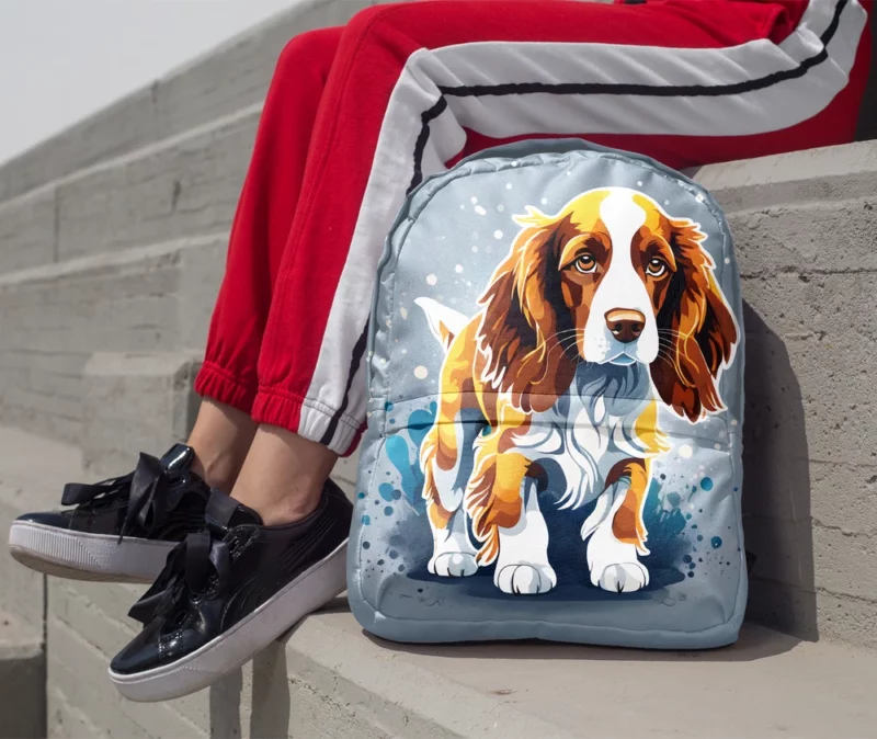 Smart and Loyal Welsh Springer Spaniel Dog Minimalist Backpack 1