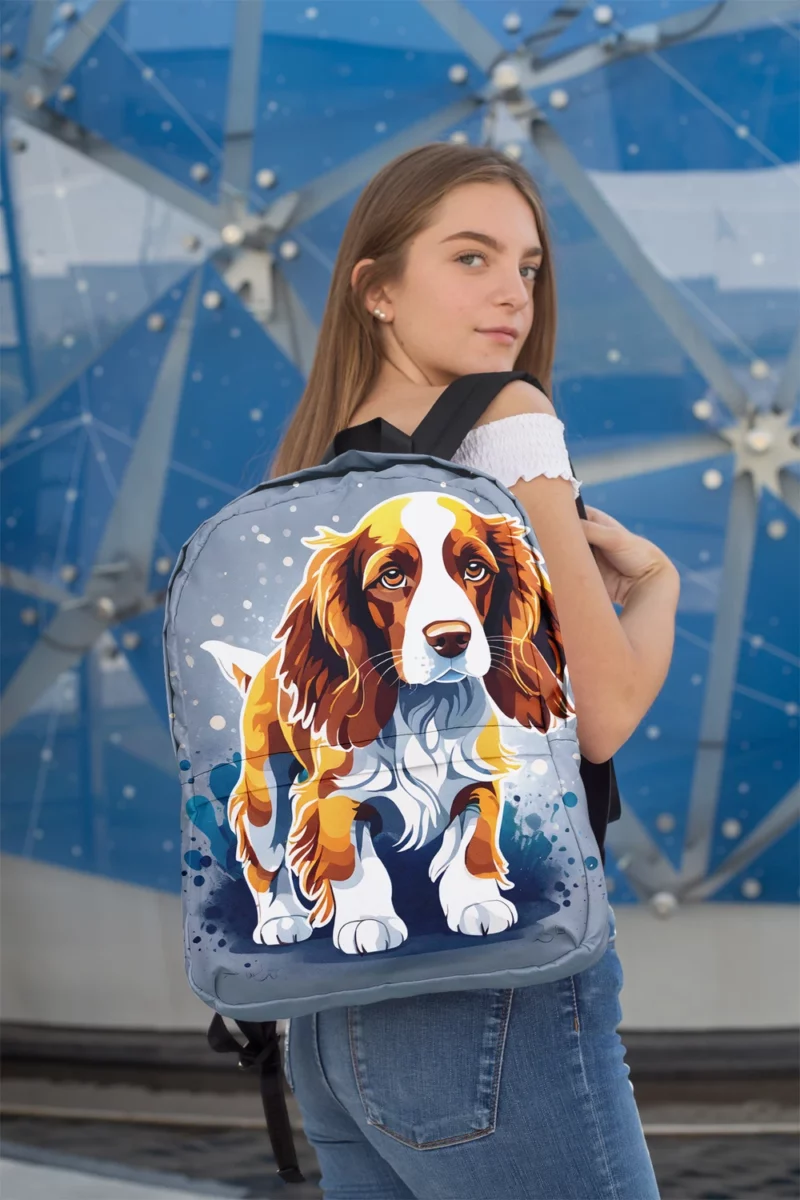 Smart and Loyal Welsh Springer Spaniel Dog Minimalist Backpack 2