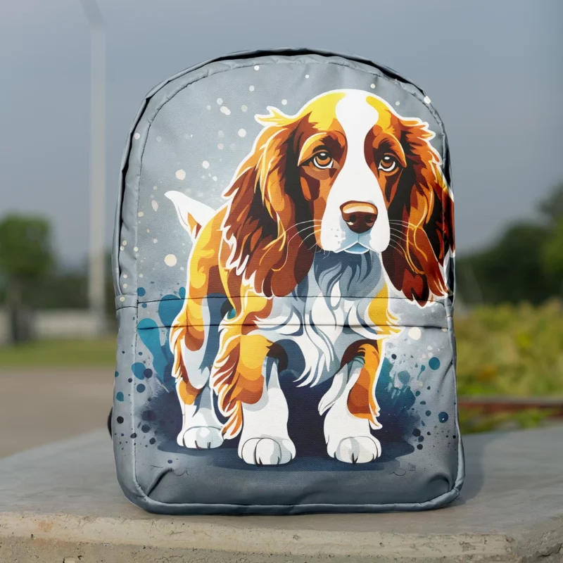 Smart and Loyal Welsh Springer Spaniel Dog Minimalist Backpack