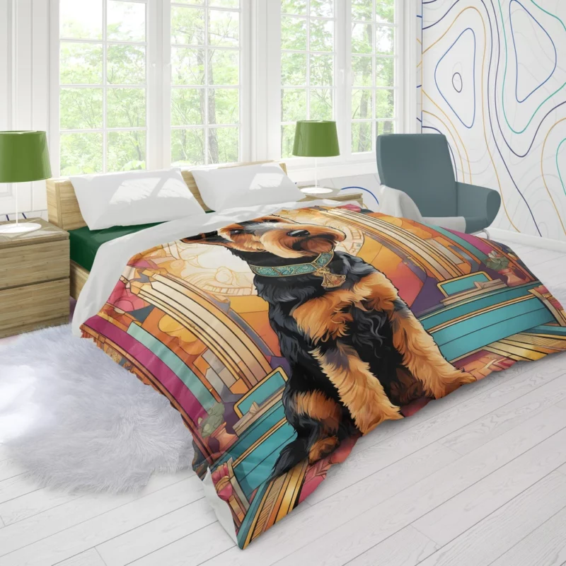 Smart and Loyal Welsh Terrier Duvet Cover