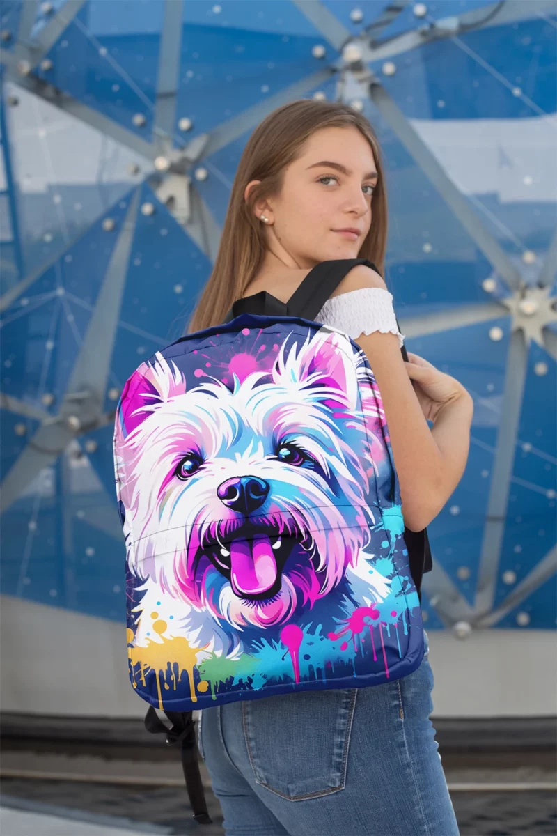 Smart and Loyal Westie Dog Minimalist Backpack 2