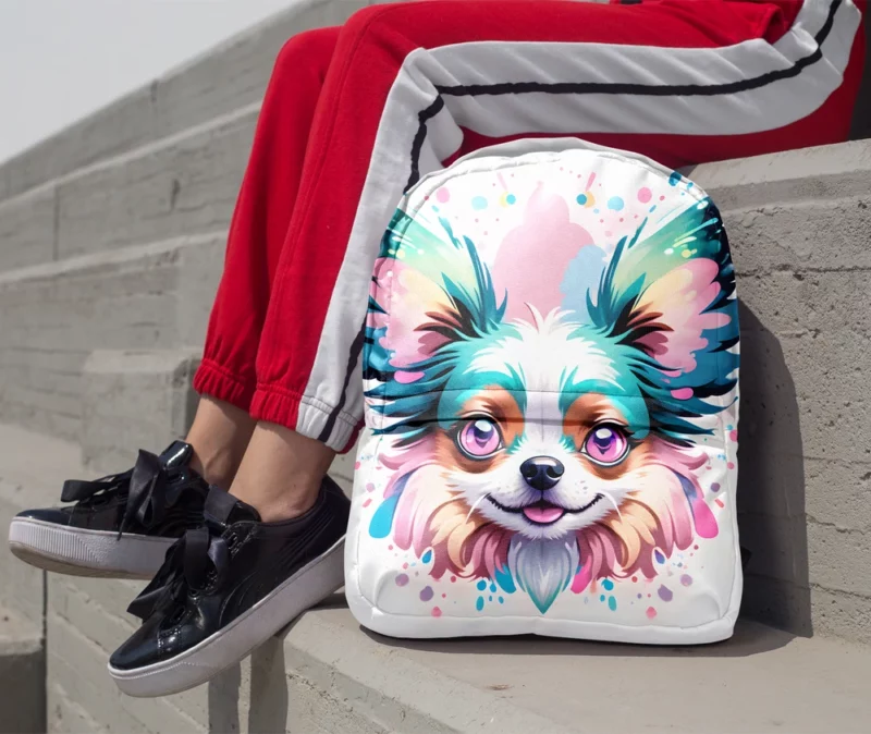 Smart and Small Papillon Dog Minimalist Backpack 1