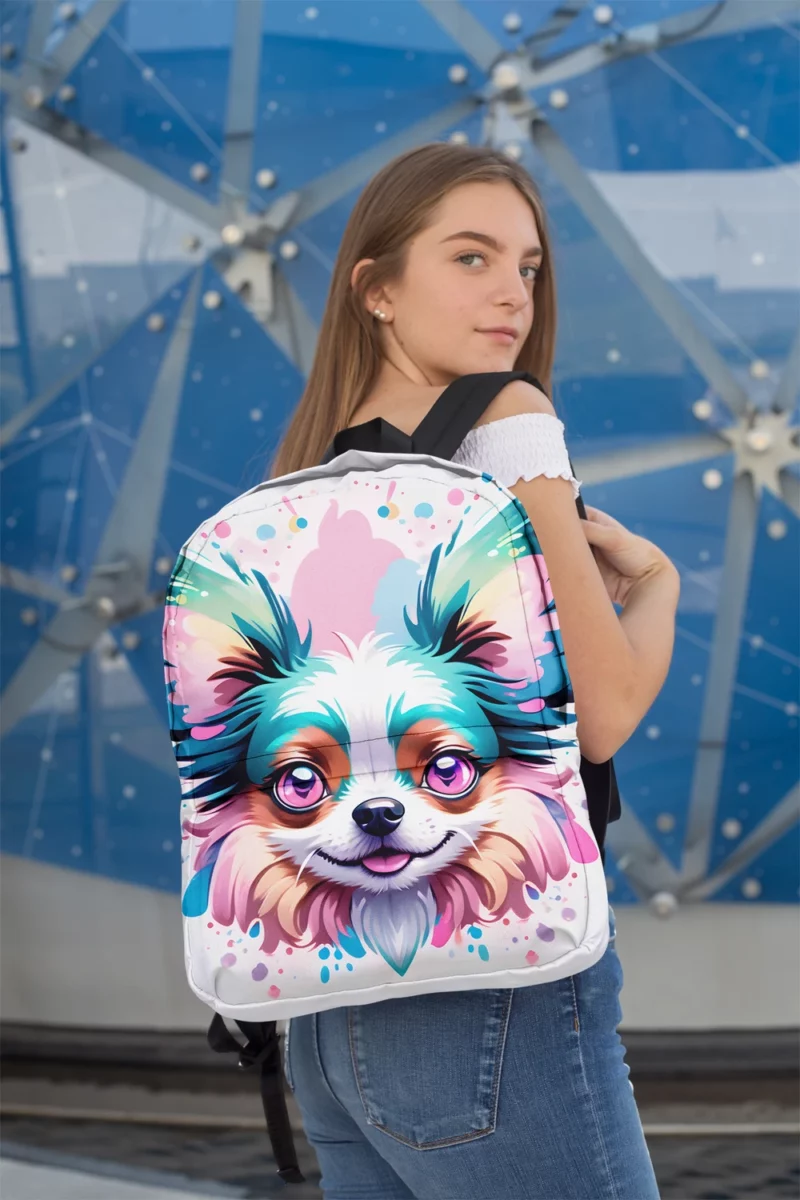 Smart and Small Papillon Dog Minimalist Backpack 2