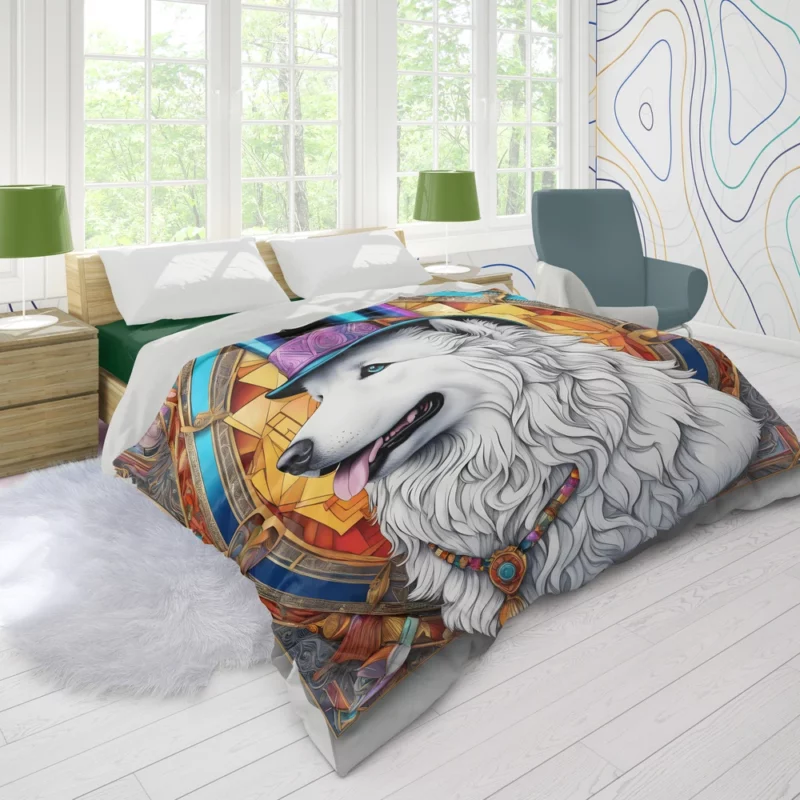 Snowflake Companion Samoyed Dog Duvet Cover