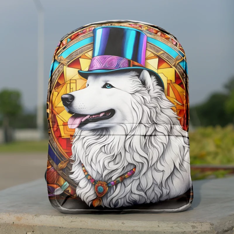 Snowflake Companion Samoyed Dog Minimalist Backpack