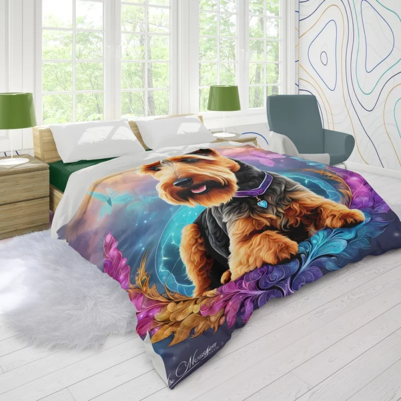 Spirited Beauty Welsh Terrier Dog Duvet Cover