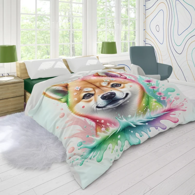 Spirited Shiba Inu Loyal Companion Duvet Cover