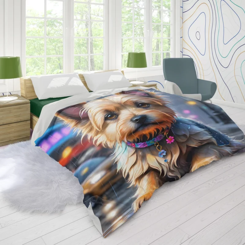 Sprightly Cairn Terrier Dog Joyful Spirit Duvet Cover