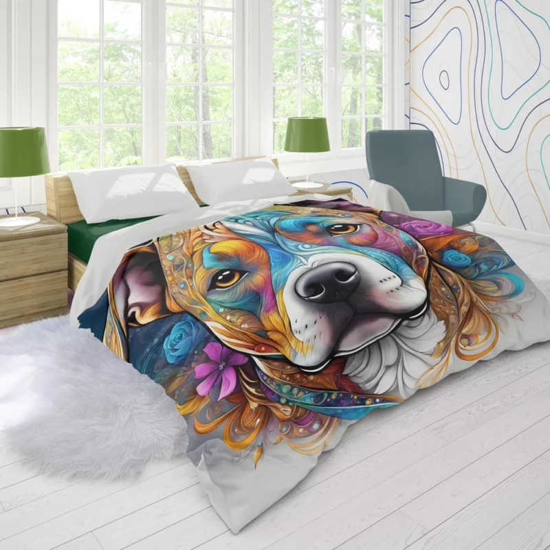 Staffordshire Bull Terrier Faithful Dog Duvet Cover