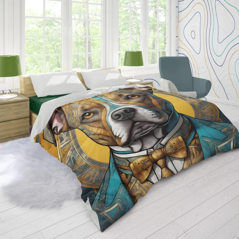 Staffordshire Bull Terrier Joy Playful Dog Duvet Cover