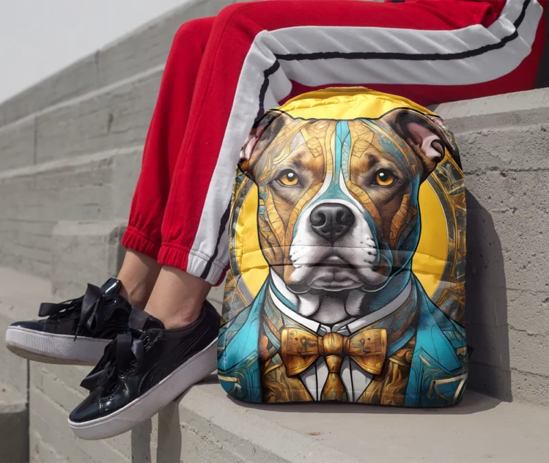 Staffordshire Bull Terrier Joy Playful Dog Minimalist Backpack 1