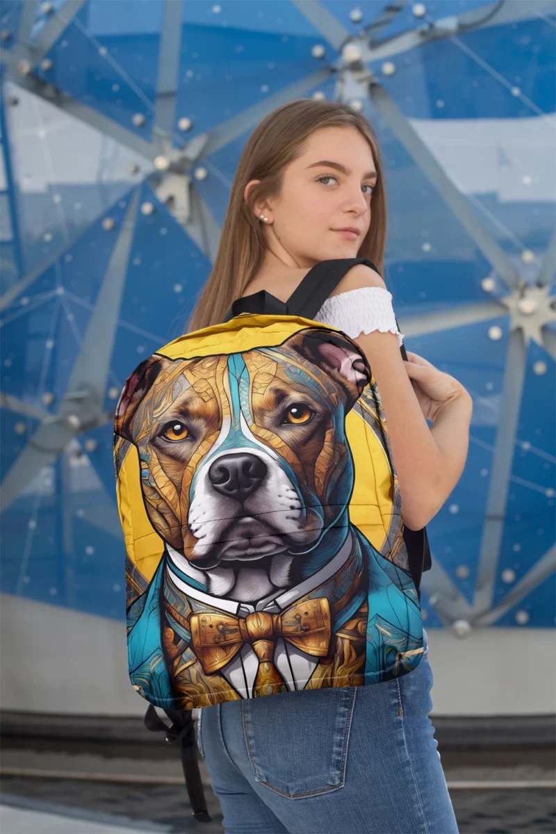 Staffordshire Bull Terrier Joy Playful Dog Minimalist Backpack 2