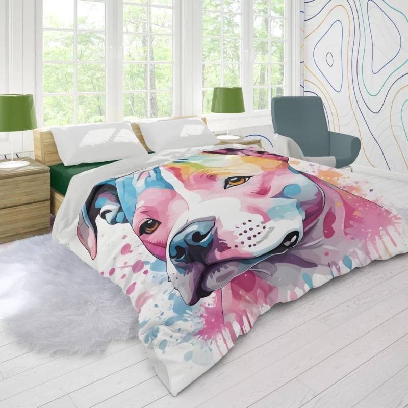 Staffordshire Bull Terrier Playful Dog Duvet Cover