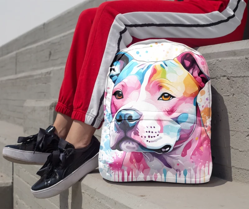 Staffordshire Bull Terrier Playful Dog Minimalist Backpack 1