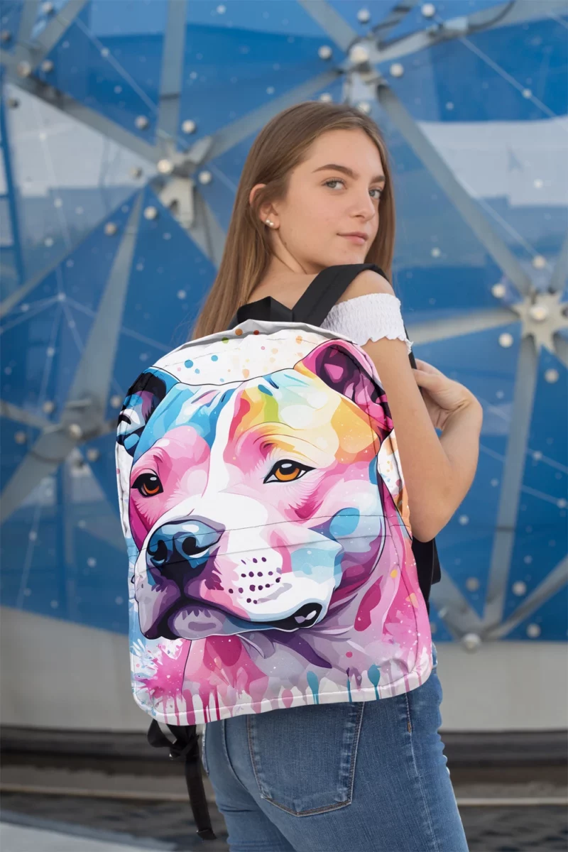 Staffordshire Bull Terrier Playful Dog Minimalist Backpack 2