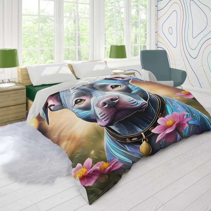 Stalwart American Pit Bull Terrier Dog Loyalty Duvet Cover