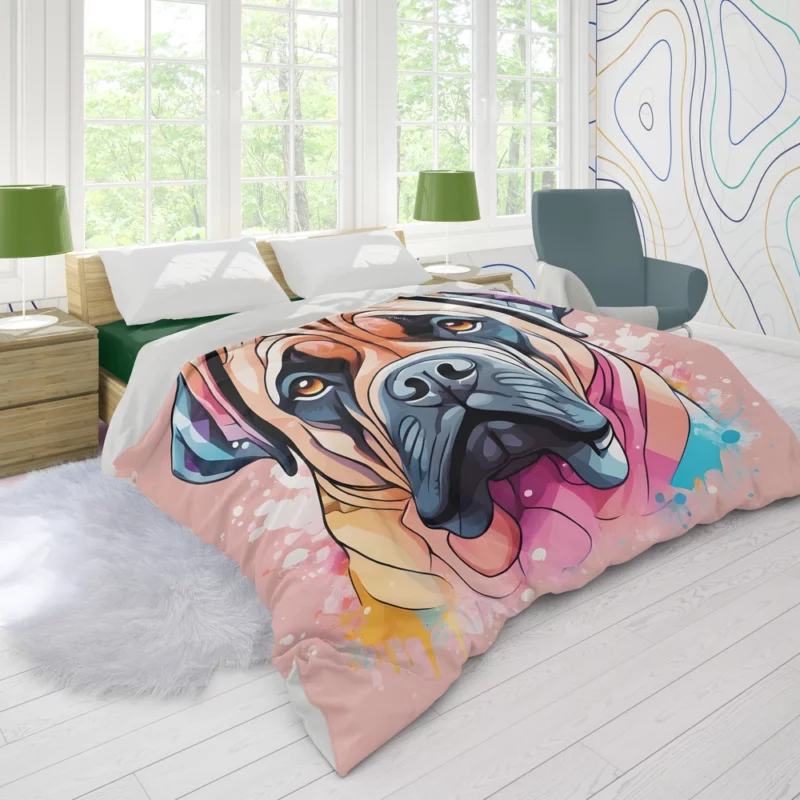 Striking Bullmastiff Canvas Dog Elegance Duvet Cover