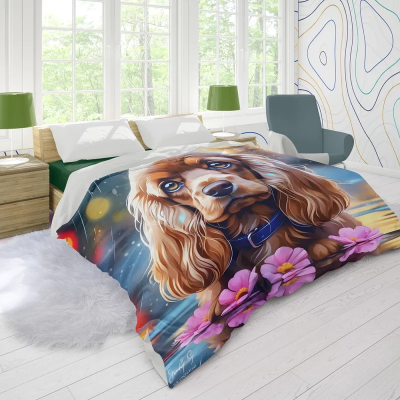 Teen Best Friend Cocker Spaniel Joy Duvet Cover