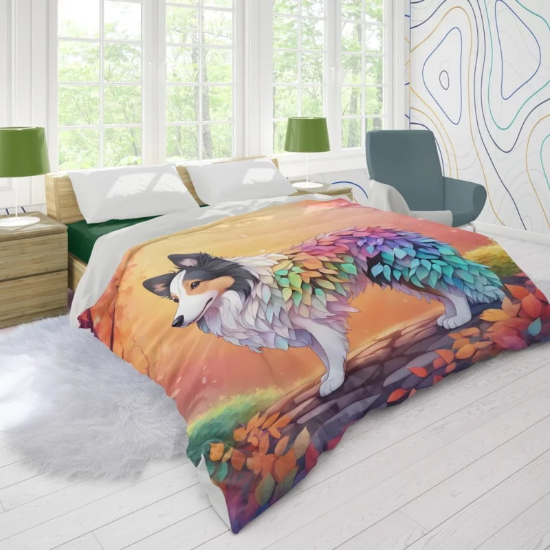 Teen Best Friend Collie Rough and Smooth Magic Duvet Cover