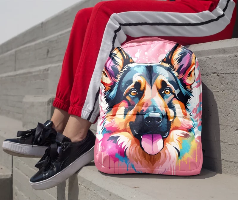 Teen Best Friend German Shepherd Dog Magic Minimalist Backpack 1