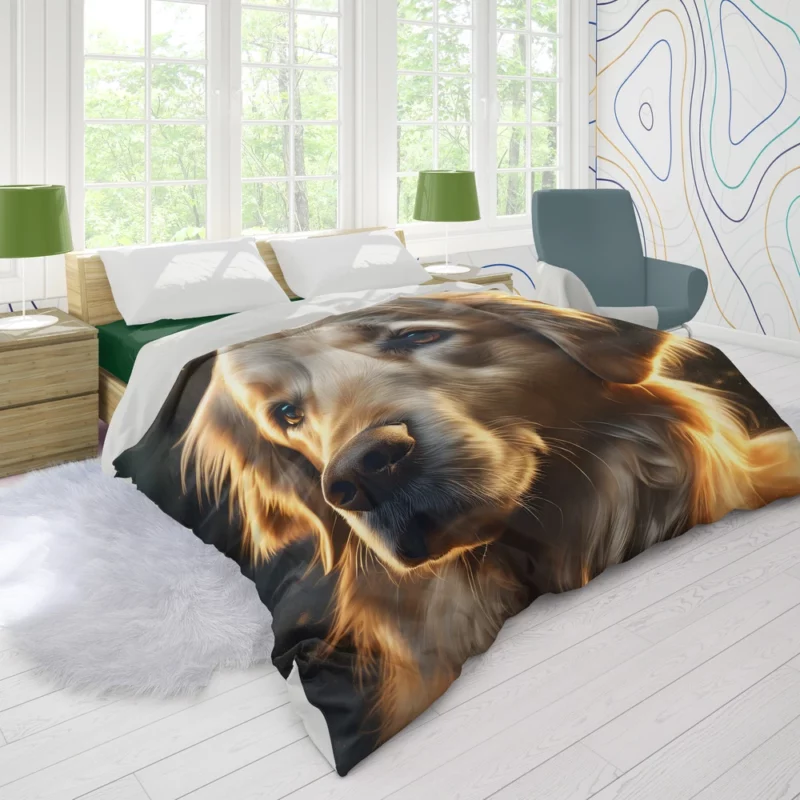 Teen Best Friend Golden Retriever Dog Magic Duvet Cover