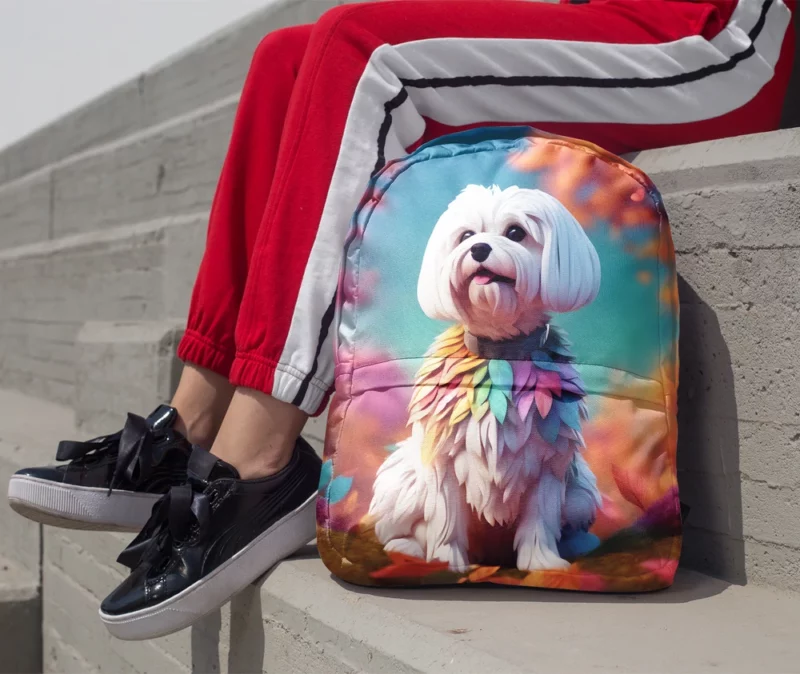 Teen Best Friend Maltese Joy Minimalist Backpack 1