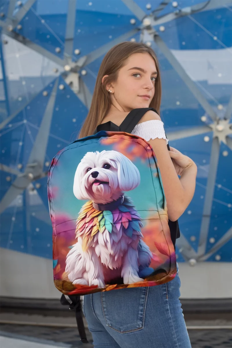 Teen Best Friend Maltese Joy Minimalist Backpack 2