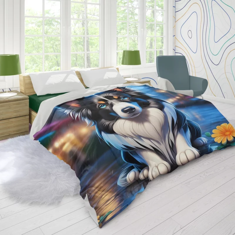 Teen Birthday Bliss Collie Rough and Smooth Delight Duvet Cover