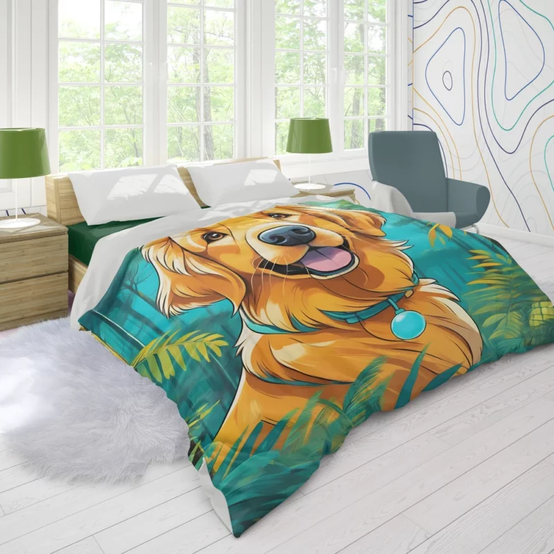 Teen Birthday Bliss Golden Retriever Joy Duvet Cover