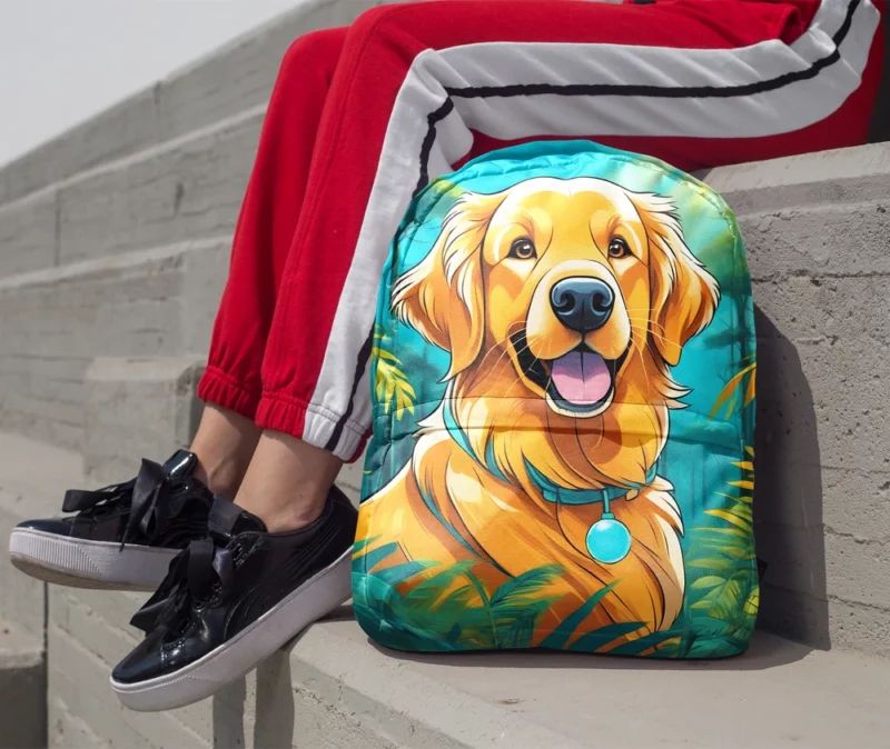 Teen Birthday Bliss Golden Retriever Joy Minimalist Backpack 1