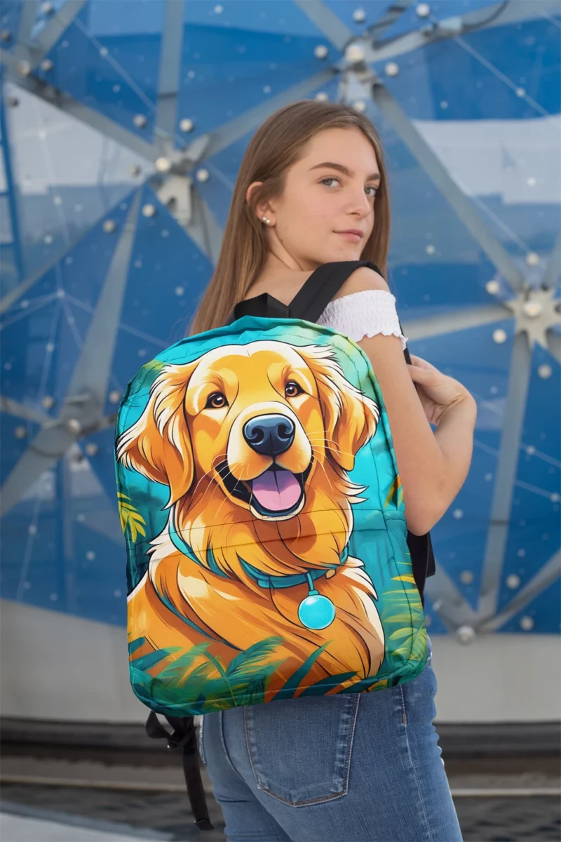 Teen Birthday Bliss Golden Retriever Joy Minimalist Backpack 2