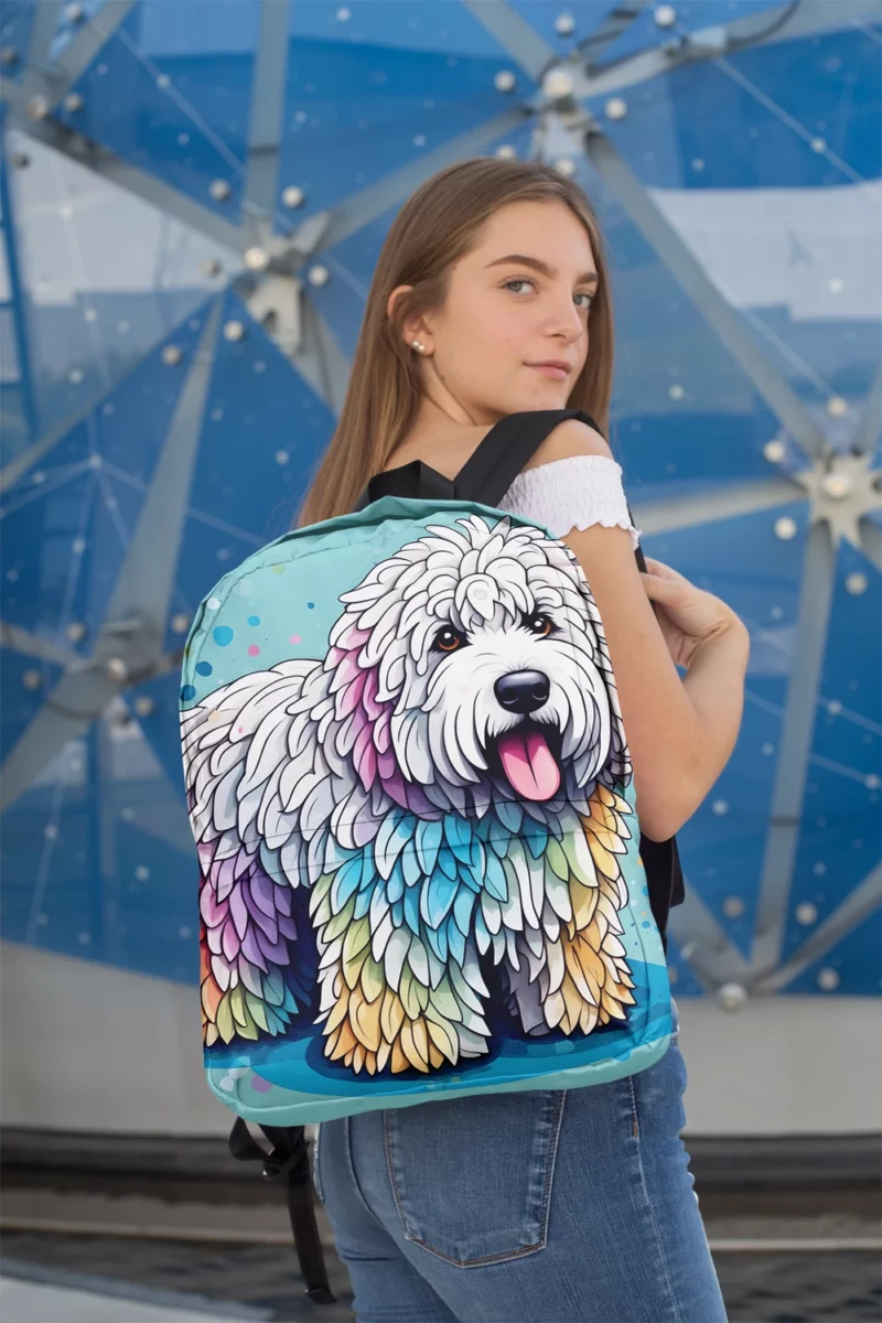 Teen Birthday Bliss Komondor Dog Joy Minimalist Backpack 2