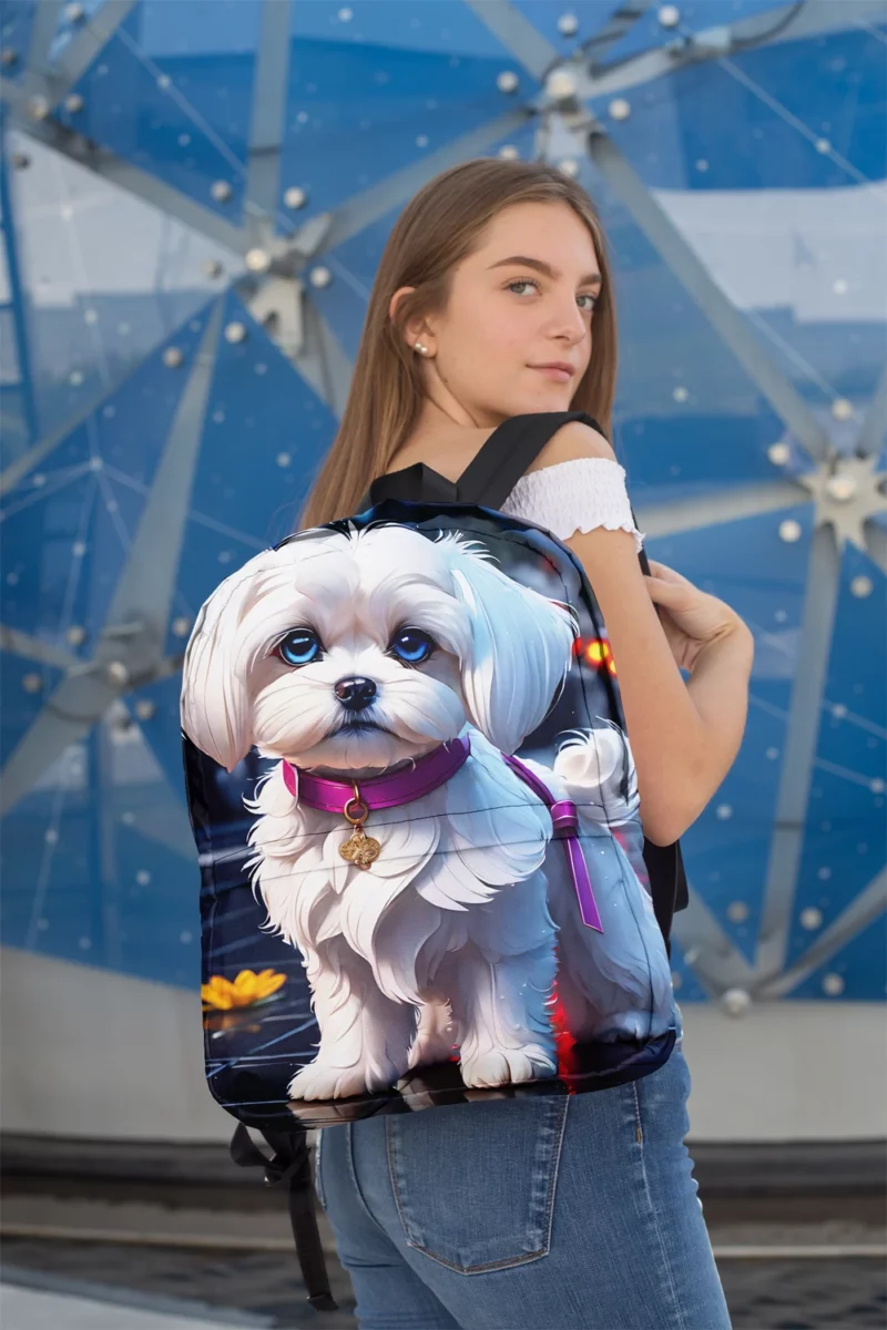 Teen Birthday Bliss Maltese Dog Joy Minimalist Backpack 2