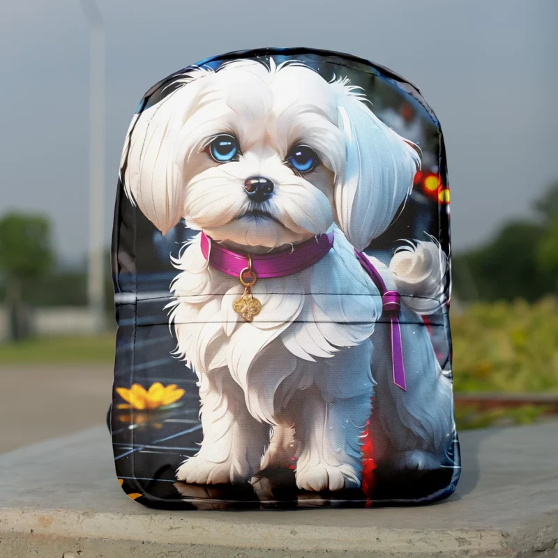 Teen Birthday Bliss Maltese Dog Joy Minimalist Backpack