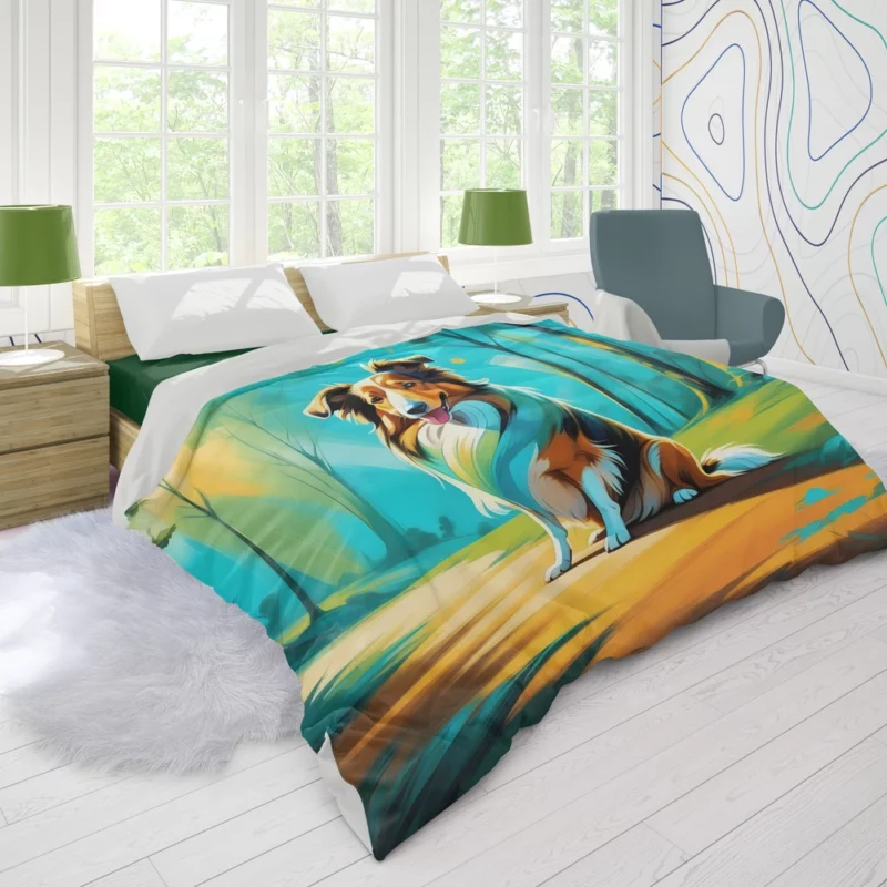 Teen Birthday Present Collie Rough and Smooth Joy Duvet Cover