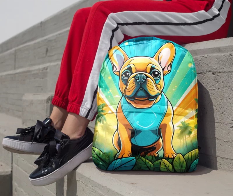 Teen Birthday Present French Bulldog Magic Minimalist Backpack 1