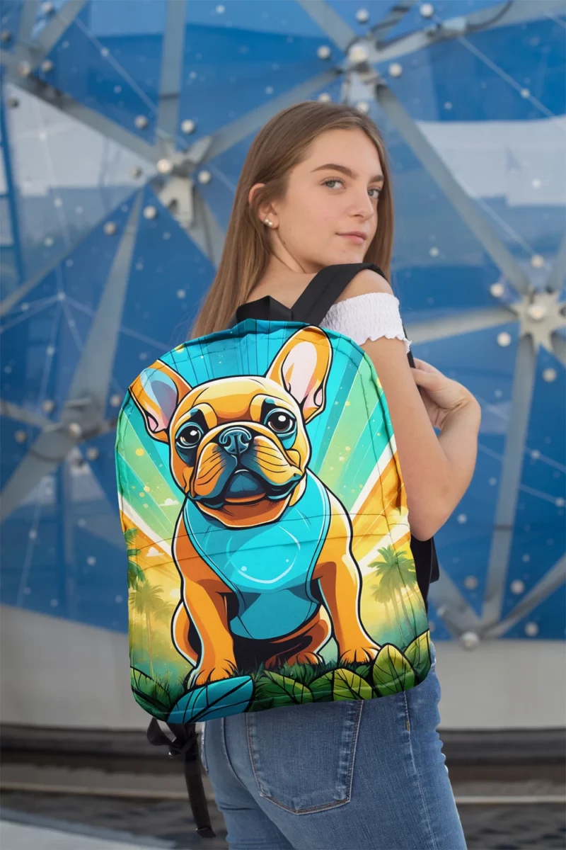 Teen Birthday Present French Bulldog Magic Minimalist Backpack 2