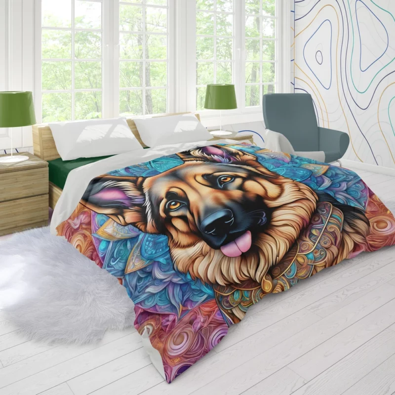 Teen Birthday Present German Shepherd Dog Magic Duvet Cover