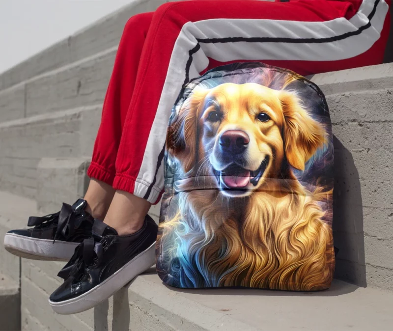 Teen Birthday Present Golden Retriever Magic Minimalist Backpack 1