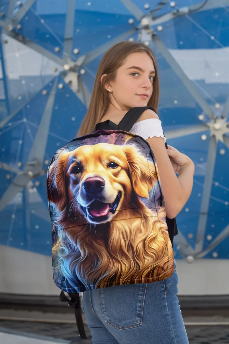 Teen Birthday Present Golden Retriever Magic Minimalist Backpack 2