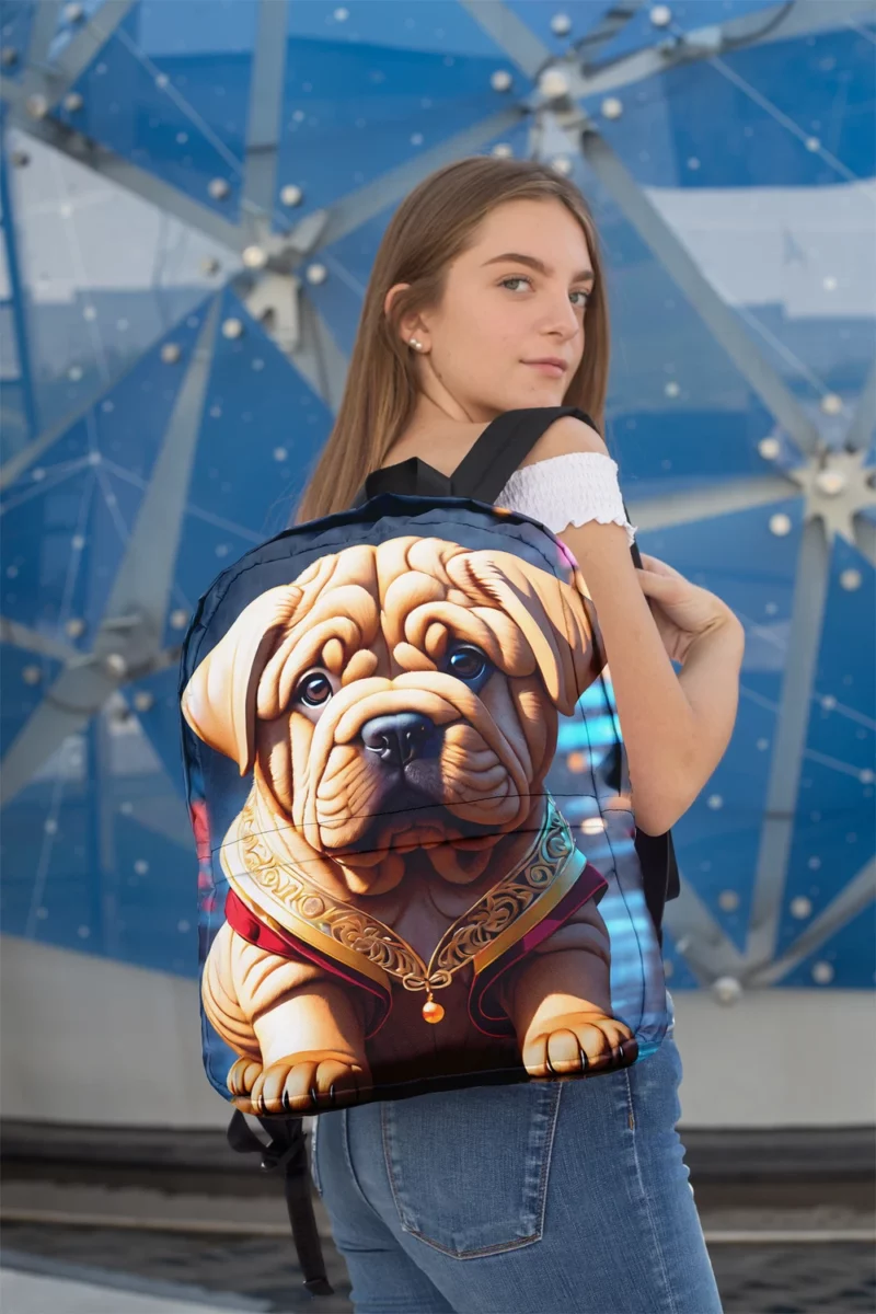 Teen Delight Chinese Shar-Pei Dog Love Minimalist Backpack 2