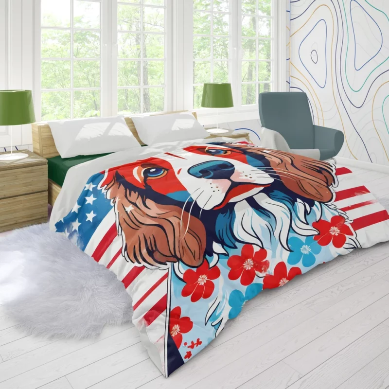 Teen Field Spaniel Dog Pal Birthday Joy Duvet Cover