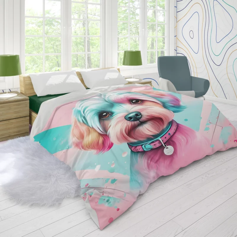 Teen Furry Companion Dandie Dinmont Terrier Love Duvet Cover