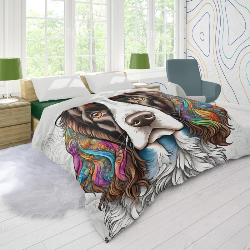 Teen Furry Companion English Springer Spaniel Love Duvet Cover