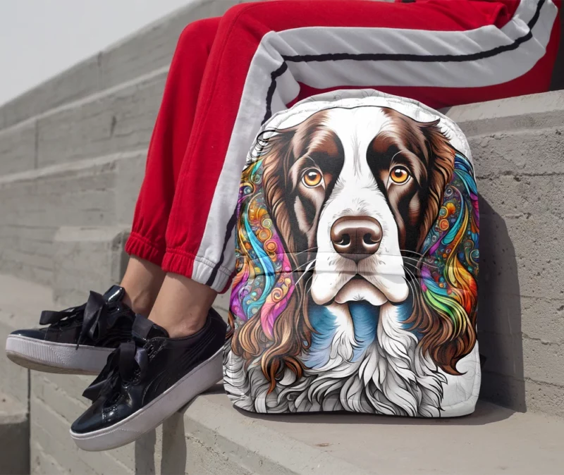 Teen Furry Companion English Springer Spaniel Love Minimalist Backpack 1