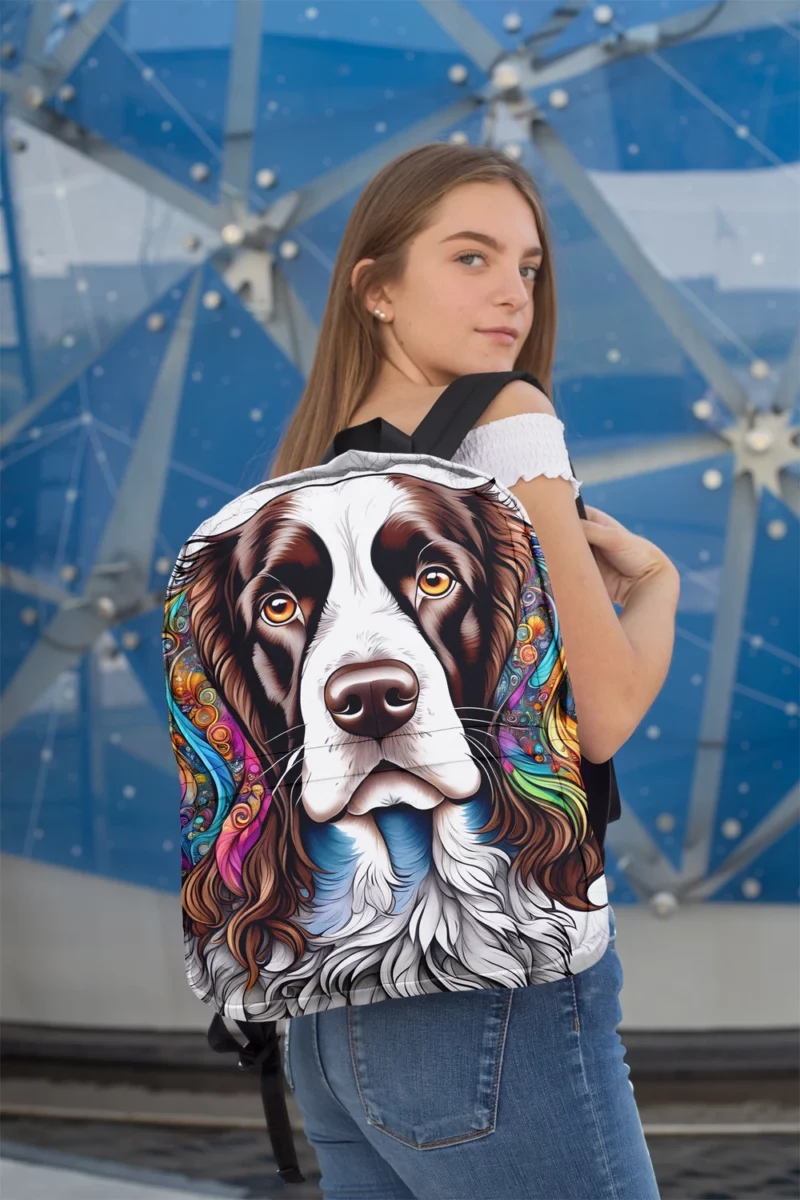 Teen Furry Companion English Springer Spaniel Love Minimalist Backpack 2