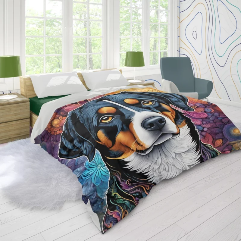 Teen Furry Companion Entlebucher Mountain Dog Love Duvet Cover